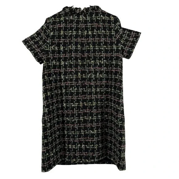 Tuckernuck Jackie Holly Tinsel Tweed Short Sleeve Dress Black Size Large Festive - Picture 3 of 9